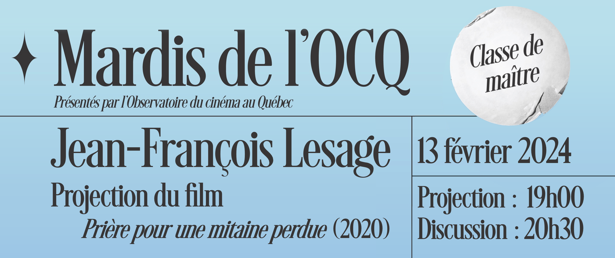 Read more about the article Classe de maître avec Jean-François Lesage